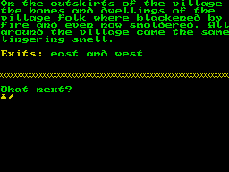 Corya the Warrior-Sage (ZX Spectrum) screenshot: Gruesome discovery