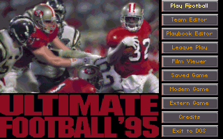 Ultimate Football '95 (DOS) screenshot: Main menu