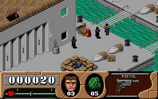 Arnie Savage: Combat Commando (DOS) screenshot: Go to the bridge