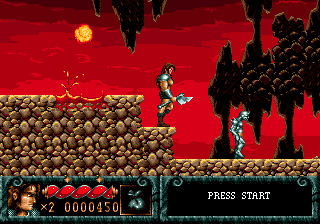 Blades of Vengeance (Genesis) screenshot: What's going on 'ere then?