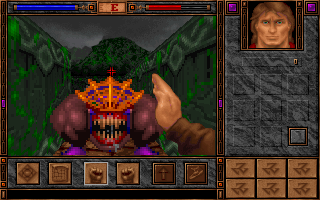Shadowcaster (DOS) screenshot: Fighting from the get-go