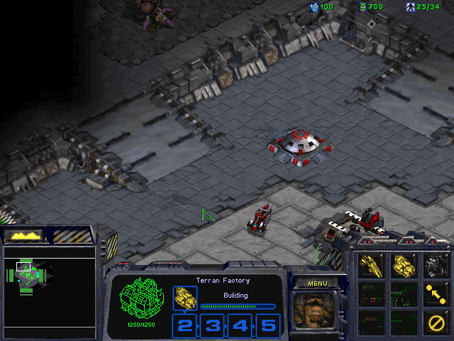 StarCraft (Windows) screenshot: Zergs are at your gate, your mission is to protect them from the Protoss, and yet to handle Zerg attacks. Some things actually sound tougher than they are ingame.