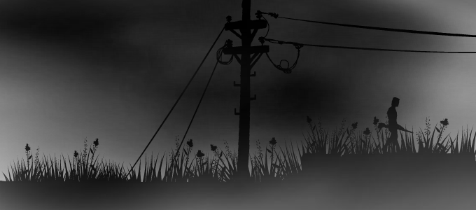 Untitled (Browser) screenshot: Following the power line towards a house.