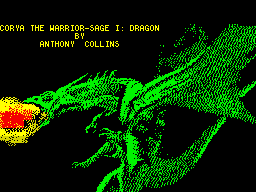 Corya the Warrior-Sage (ZX Spectrum) screenshot: Title screen for the first part