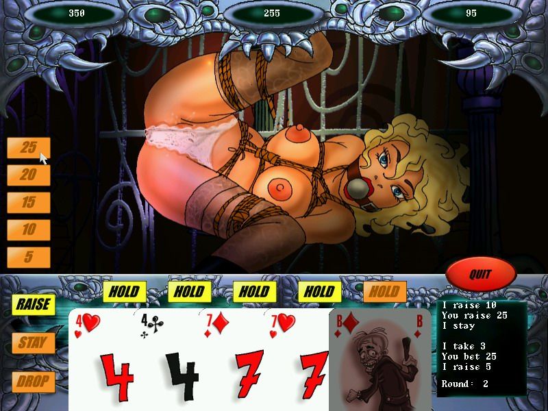 Patti Pain's Bondage Poker (Windows) screenshot: Girl 1 - Sixth round