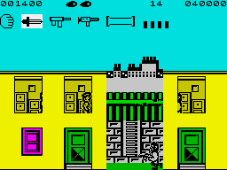 Bazooka Bill (ZX Spectrum) screenshot: Throw a knife