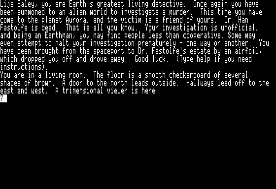 Robots of Dawn (Apple II) screenshot: Starting the game