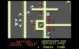Gauntlet (Commodore 64) screenshot: Gameplay on the 8th level