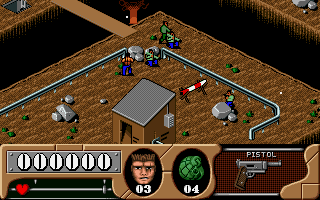 Arnie Savage: Combat Commando (DOS) screenshot: Easy target!