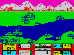 Gunboat (ZX Spectrum) screenshot: Starting off under fire