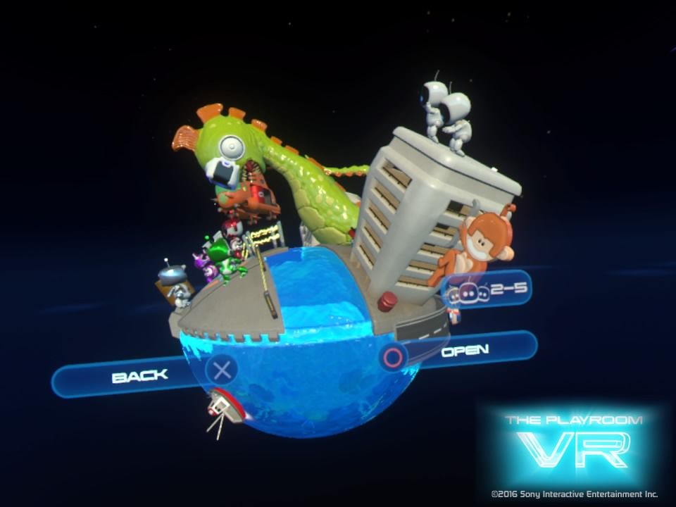 The Playroom VR (PlayStation 4) screenshot: Monster Escape - Select screen