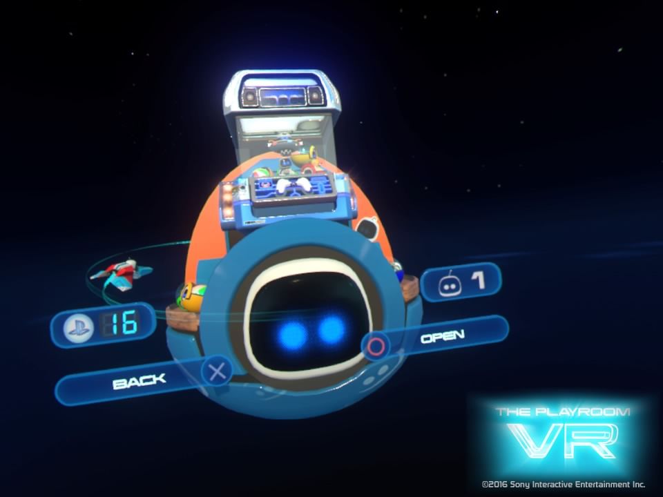 The Playroom VR (PlayStation 4) screenshot: Mini Bots - Select screen