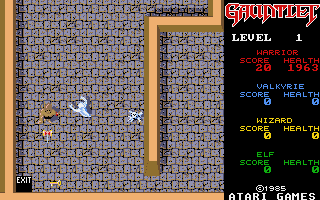 Gauntlet (Atari ST) screenshot: The exit on the first level