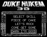 Duke Nukem 3D (Game.Com) screenshot: Skill Level