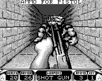 Duke Nukem 3D (Game.Com) screenshot: Shotgun to the face!