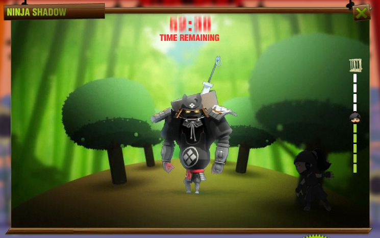 Ninja Shadow (Browser) screenshot: The enemy has turned around, wait until he faces the front again.