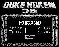 Duke Nukem 3D (Game.Com) screenshot: Enter Password