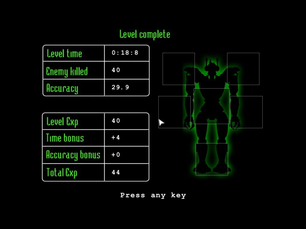 RIP 3: The Last Hero (Windows) screenshot: Level stats.