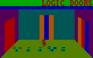 Fun School 2: For the Over-8s (DOS) screenshot: 'Logic doors' is certainly one of the most difficult puzzles.