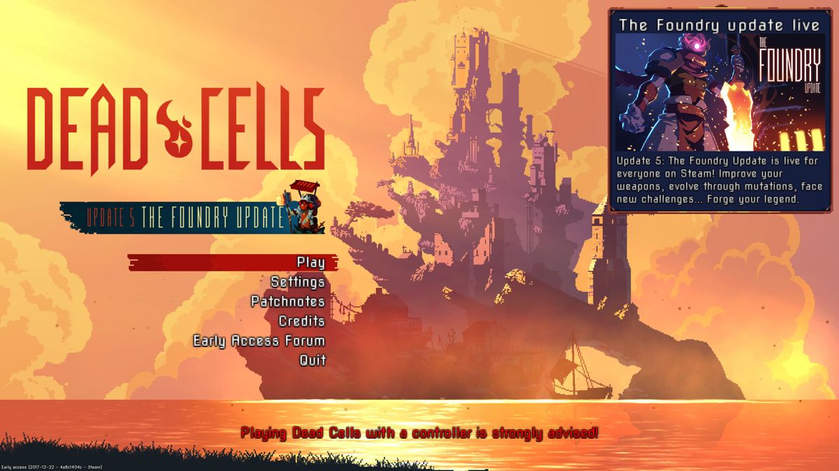 Dead Cells (Windows) screenshot: Main menu (Early Access version)