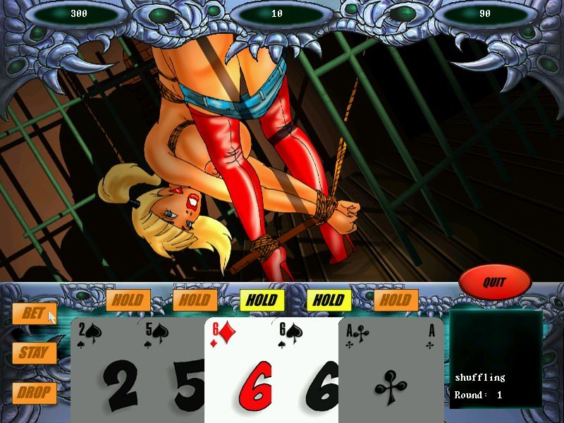 Patti Pain's Bondage Poker (Windows) screenshot: Girl 2 - Third round