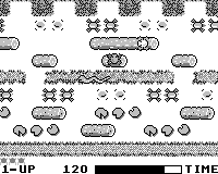 Frogger (Game.Com) screenshot: Updated mode on the river