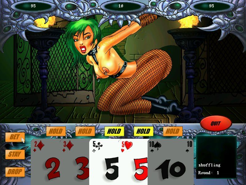 Patti Pain's Bondage Poker (Windows) screenshot: Girl 3 - First round