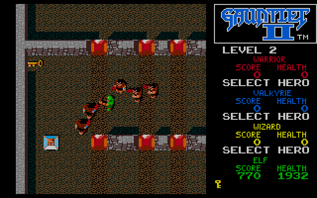 Gauntlet II (DOS) screenshot: game in progress - MCGA/VGA