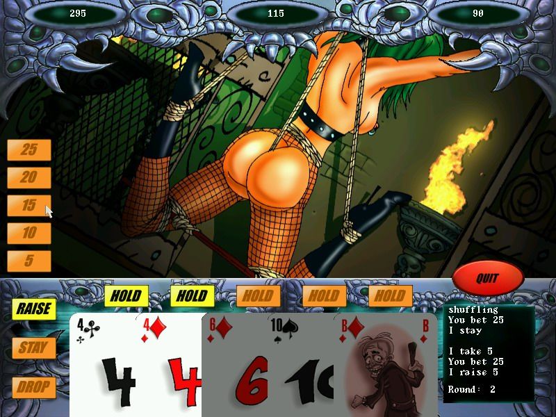 Patti Pain's Bondage Poker (Windows) screenshot: Girl 3 - Forth round