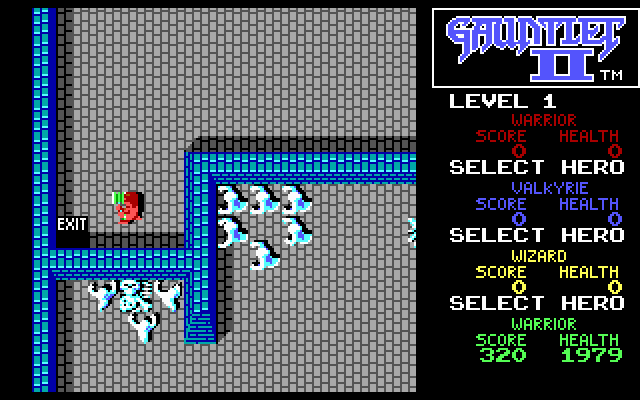 Gauntlet II (DOS) screenshot: leaving level 1 - EGA