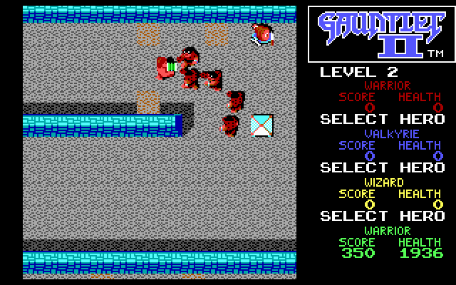 Gauntlet II (DOS) screenshot: game in progress - EGA