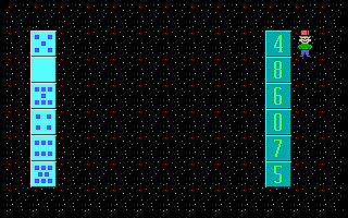 Literki - Cyferki (DOS) screenshot: Match dice digits
