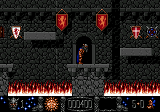 Stormlord (Genesis) screenshot: Fire everywhere...