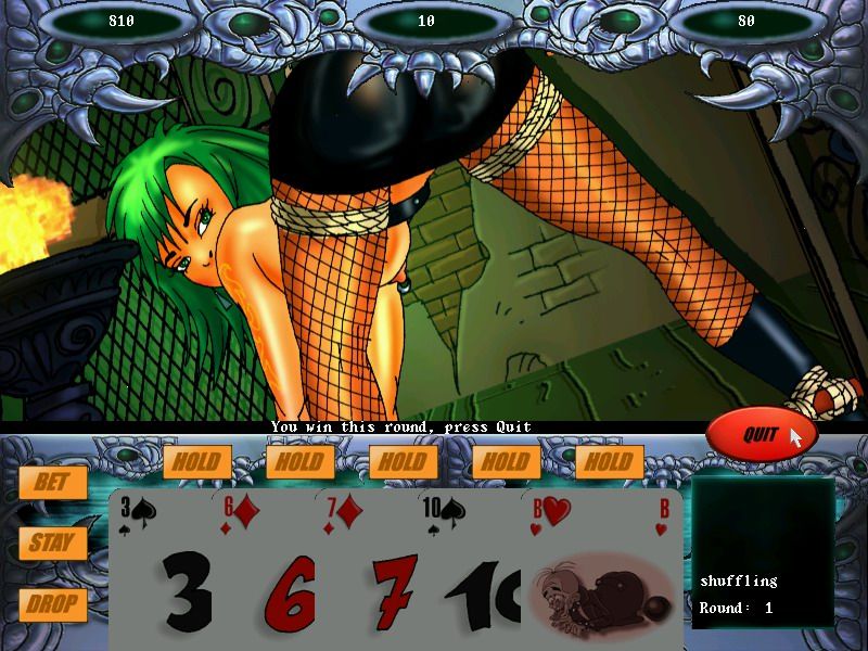 Patti Pain's Bondage Poker (Windows) screenshot: You've dominated over Girl 3