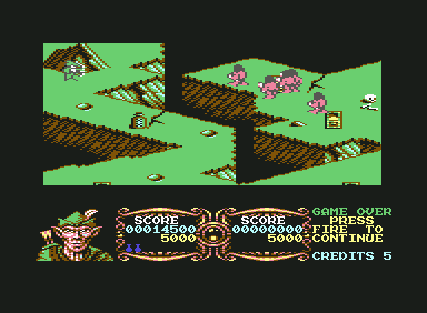 Gauntlet III: The Final Quest (Commodore 64) screenshot: On to the next stage.....the grasslands?
