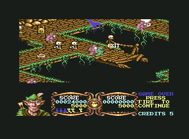Gauntlet III: The Final Quest (Commodore 64) screenshot: quite a lot of graphical variation