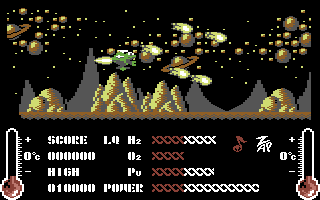 Toad Force (Commodore 64) screenshot: Blast the defenses.