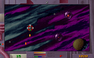 Spheroids (DOS) screenshot: In the Space....