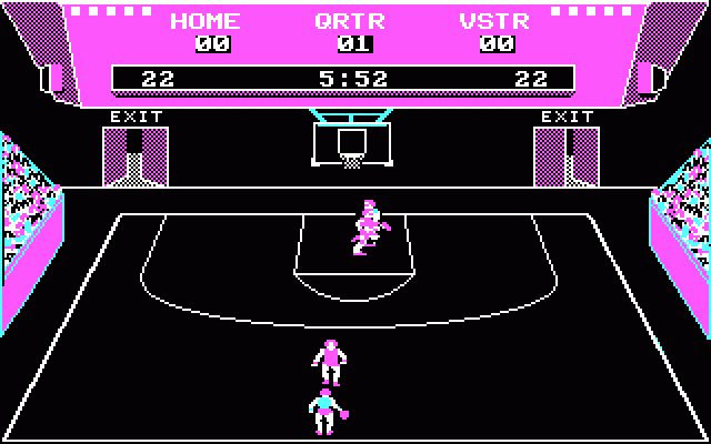 GBA Championship Basketball: Two-on-Two (DOS) screenshot: "In-game" screen