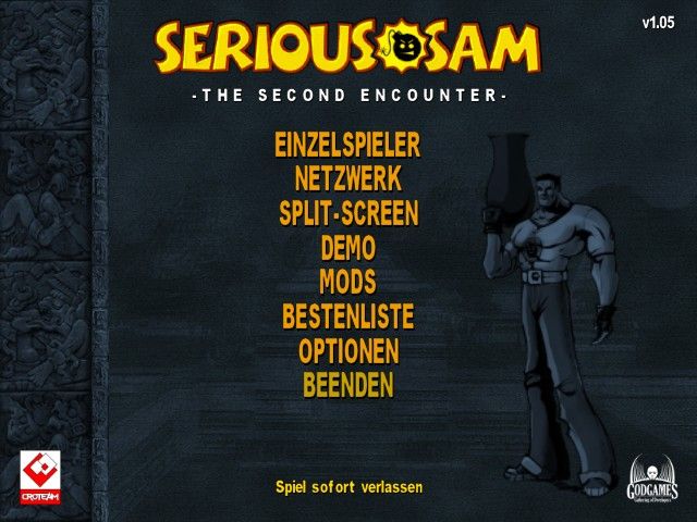 Serious Sam: The Second Encounter (Windows) screenshot: Main menu