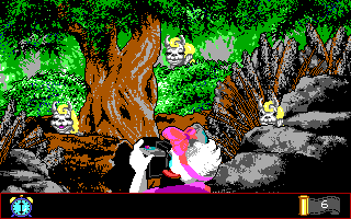Disney's Duck Tales: The Quest for Gold (DOS) screenshot: Wildlife photography: three Dolly Llamas