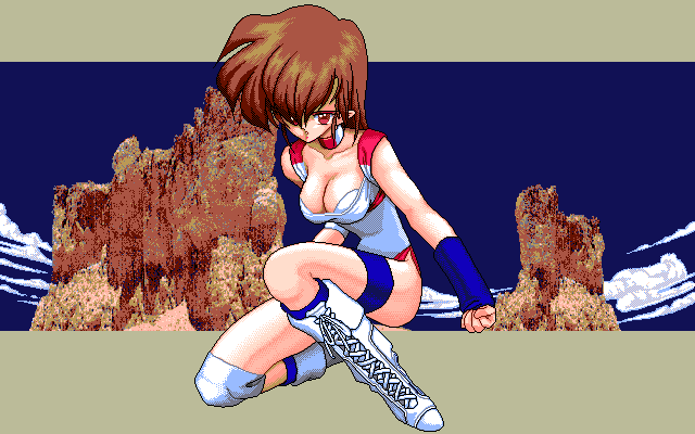 The Queen of Duellist (PC-98) screenshot: This opponent looks tough...
