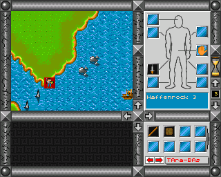 Jaktar: Der Elfenstein (Amiga) screenshot: On the coast... there is a ship floating nearby