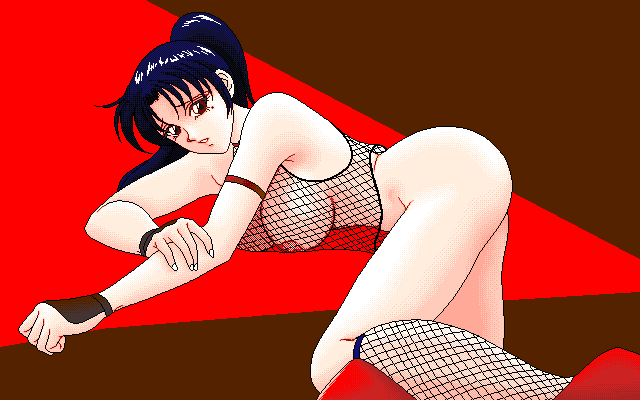 The Queen of Duellist (PC-98) screenshot: The first opponent undresses