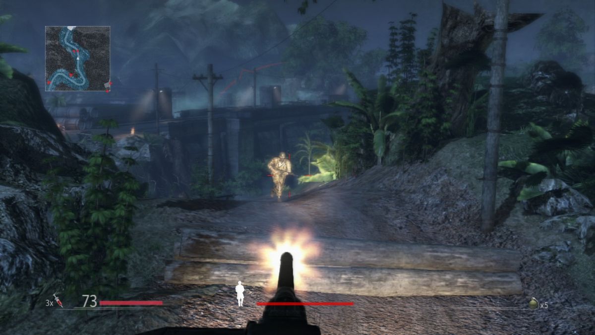 Sniper: Ghost Warrior (PlayStation 3) screenshot: Mounted gun is infantry killer