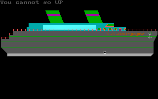 Murder on the Atlantic (DOS) screenshot: Can't go up here