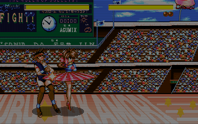 The Queen of Duellist Gaiden α (PC-98) screenshot: Chizuru begins with her skirt-spinning attack