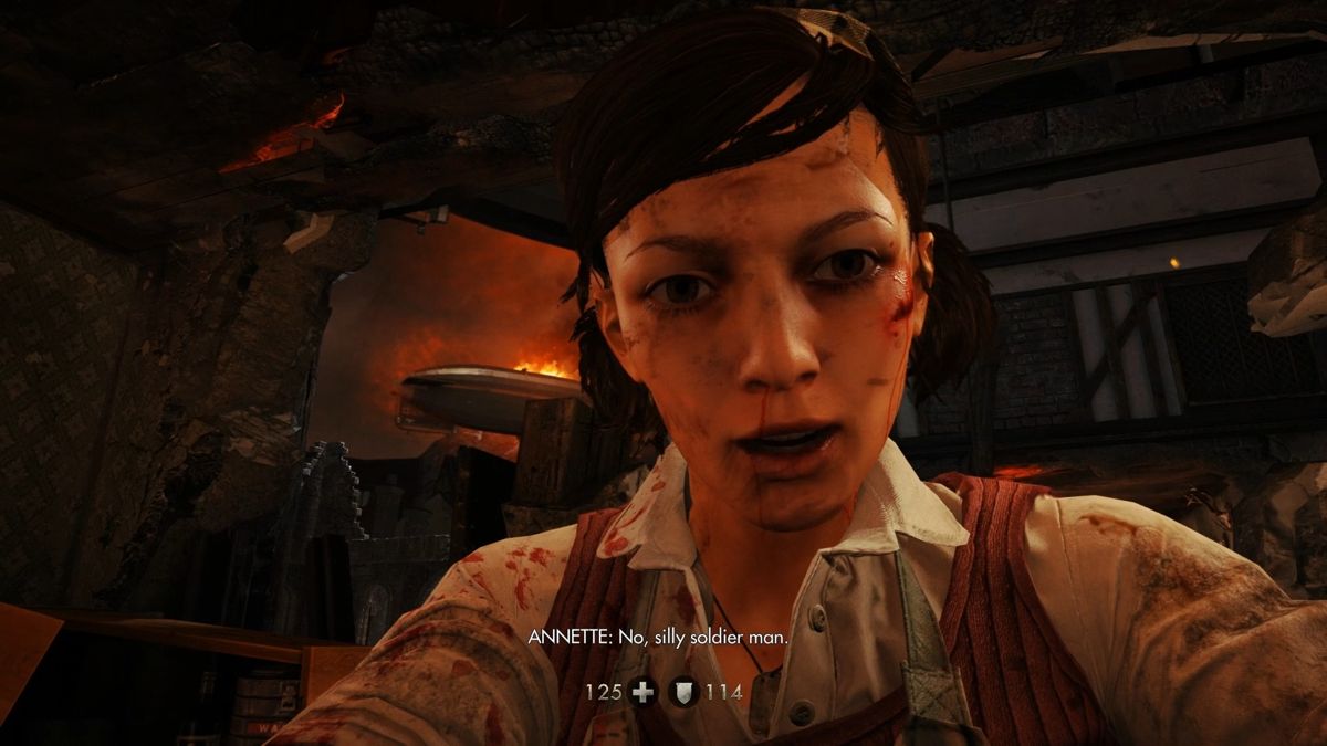Wolfenstein: The Old Blood (Windows) screenshot: She is cute.