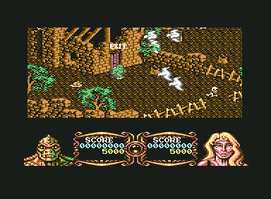 Gauntlet III: The Final Quest (Commodore 64) screenshot: Valkyrie and Neptune in action