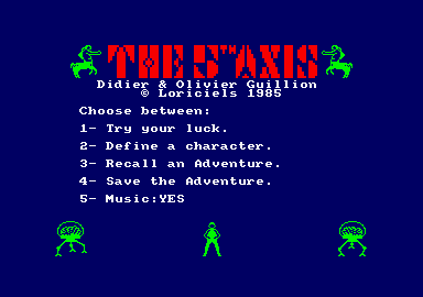 The Fifth Axis (Amstrad CPC) screenshot: Title screen